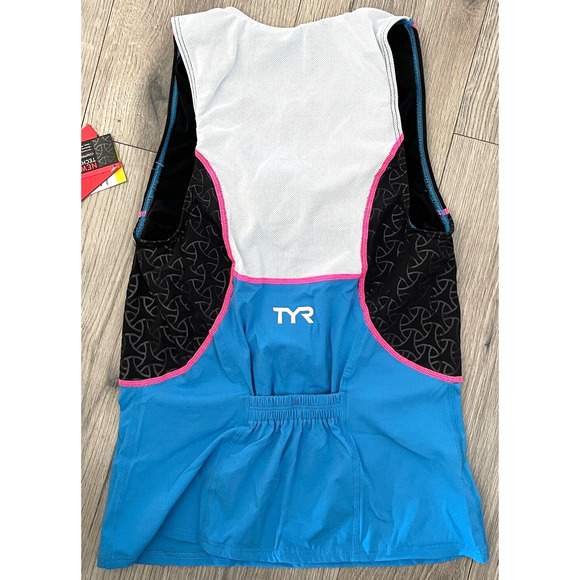 TYR Competitor Womens LOOSE Tri Singlet with Bra Top Blue Black Size XS - $65 - Picture 3 of 10